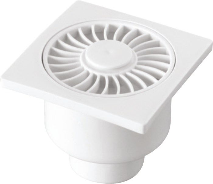 Floor Drain 15x15 Bottom Outlet (White)
