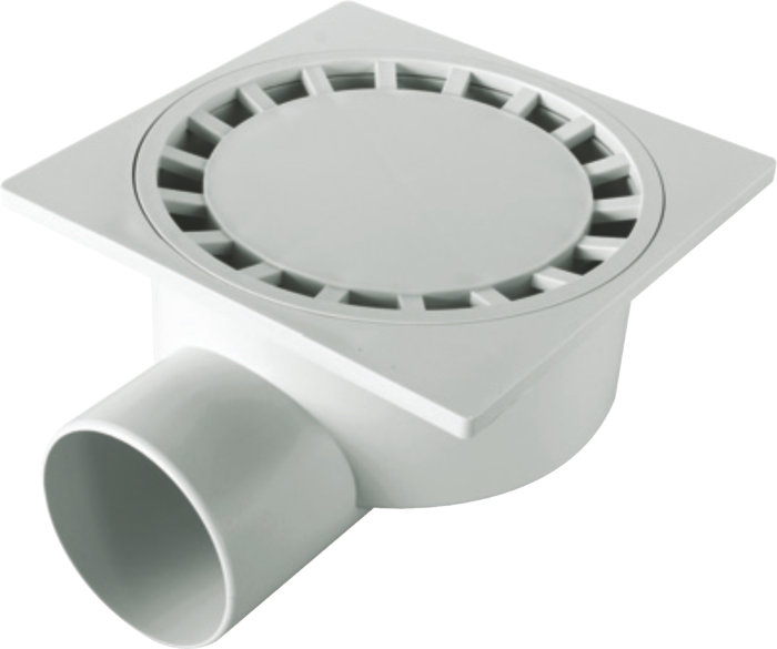 Floor Drain with Mud Bucket 25x25 Ø100 Bottom or Side Outlet