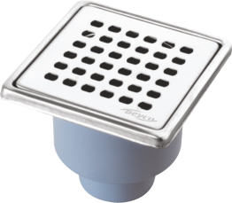 KROM YER SÜZGECİ KLAPELİ 10X10 Ø50 ALTTAN ÇIKIŞLI PASLANMAZ ÇERÇEVE