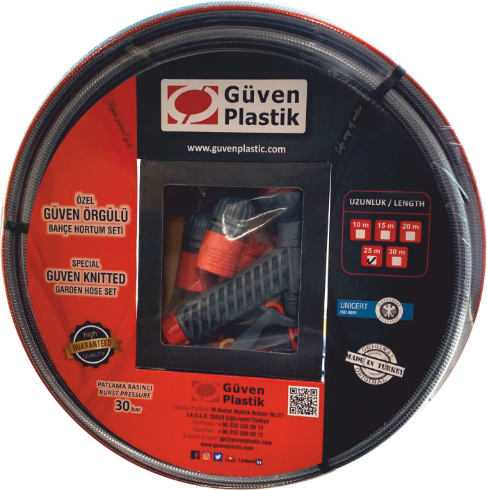 Садовый армированный шланг Special Güven в наборе (с насадкой)